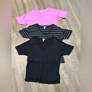 Navy Blue and Pink Women's Tops Set of 3 women’s size medium